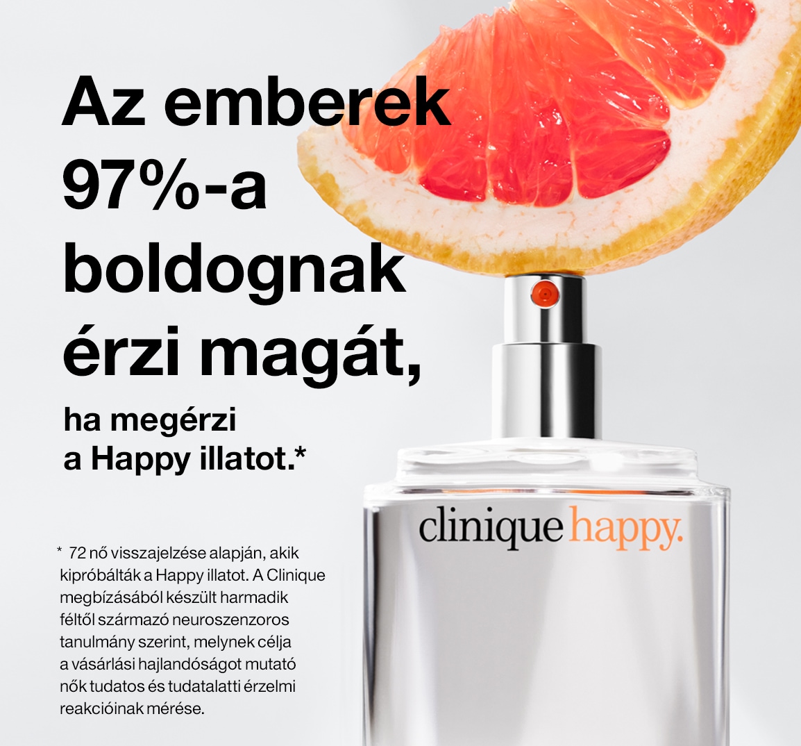 Az emberek 97%-a boldognak érzi magát, ha megérzi a Happy illatot.*